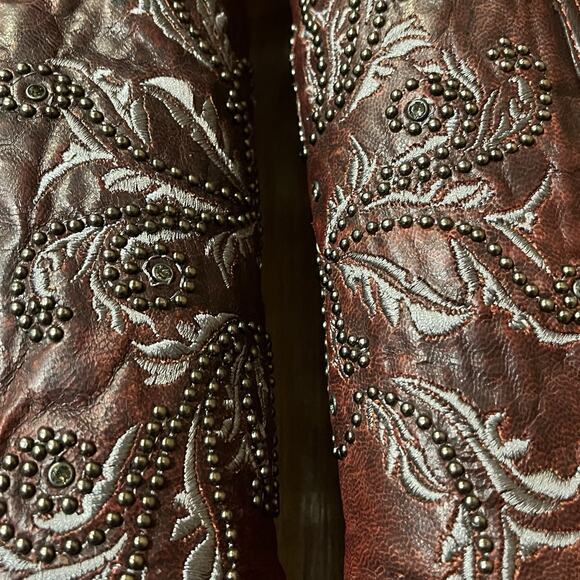 Luchesse Red Oklahoma Angelina Women’s Western Boots Size 7B Embroidered Bling - Picture 9 of 16